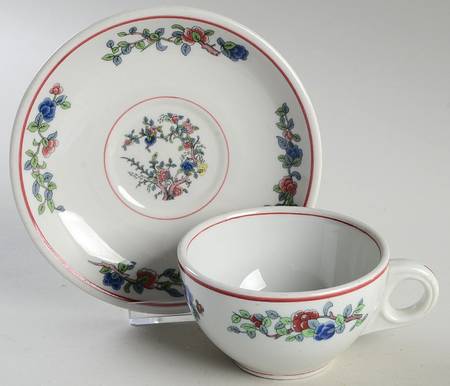 Mandalay (Red Rings) Flat Cup & Saucer Set