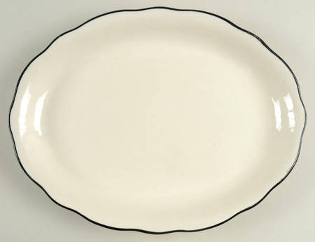 Manhattan Black 12" Oval Serving Platter