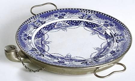 Vienna Blue Luncheon Plate with Attached Warmer