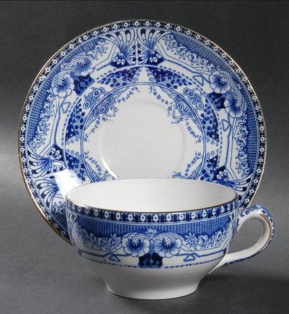 Vienna Blue Flat Cup & Saucer Set