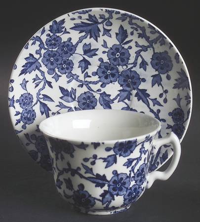 Arden Blue Flat Cup & Saucer Set