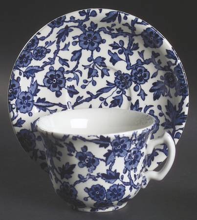 Arden Blue Flat Cup & Saucer Set