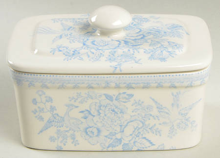 Asiatic Pheasants Blue Butter Box & Lid