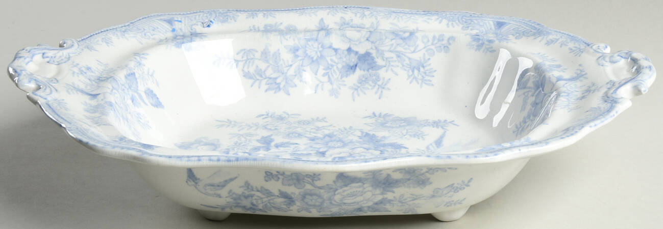 Asiatic Pheasants Blue Oval Vegetable No Lid