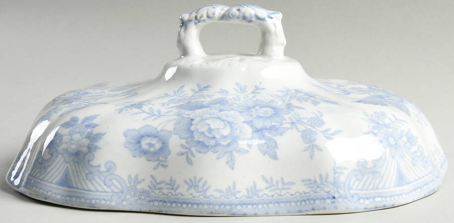 Asiatic Pheasants Blue Lid for Oval Vegetable