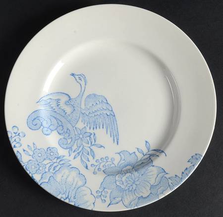 Asiatic Pheasants Blue Accent Salad/Dessert Plate