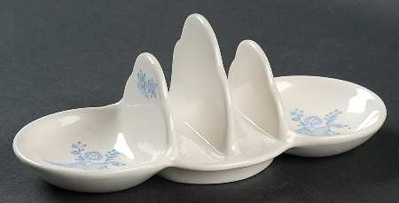 Asiatic Pheasants Blue 2 Slice Toast Server W/2 Jam Sections