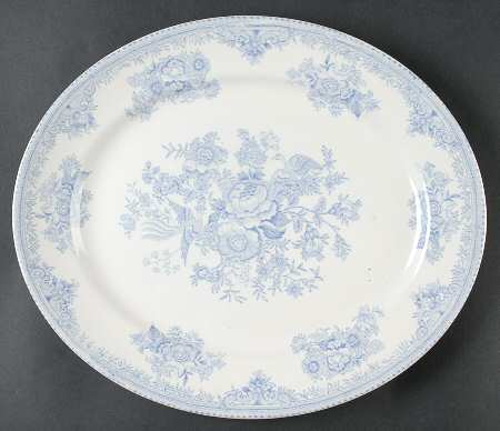 Asiatic Pheasants Blue 13" Oval Serving Platter