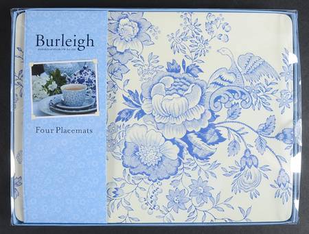 Asiatic Pheasants Blue Corkboard Placemat - Set of 4