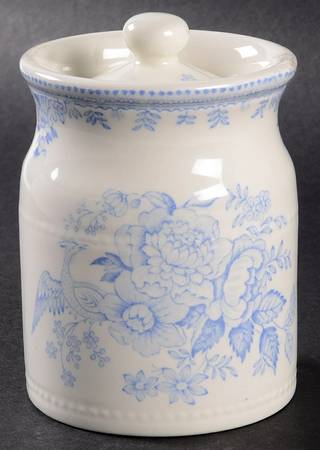 Asiatic Pheasants Blue 4" Storage Jar & Lid