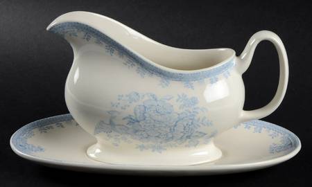 Asiatic Pheasants Blue Gravy Boat & Underplate