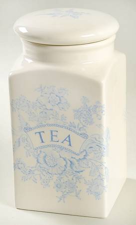 Asiatic Pheasants Blue Square Tea Canister & Lid