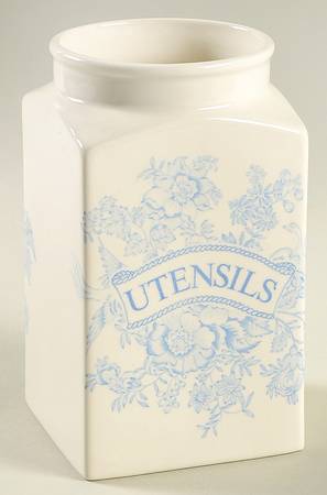 Asiatic Pheasants Blue Utensil Holder