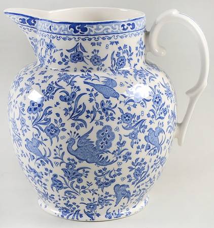 Blue Bird-Regal Peacock Large Etruscan Jug