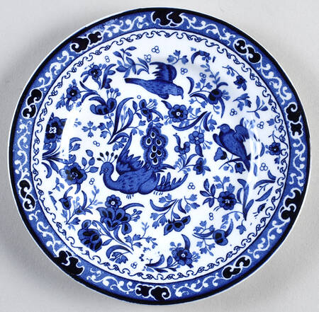 Blue Bird-Regal Peacock Salad Plate