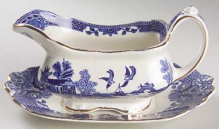 Willow Blue (Gold Trim) Gravy Boat & Underplate
