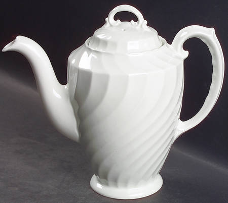 Queen's White Coffee Pot & Lid