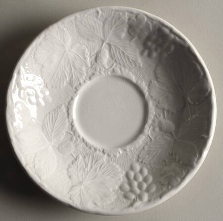 Strawberry and Grape Leaf White (Davenport) Saucer for Jumbo Cup by Burgess & Leigh