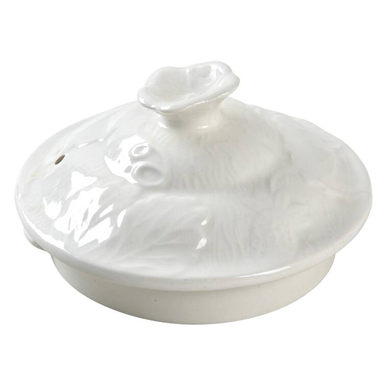 Strawberry and Grape Leaf White (Davenport) Lid for Teapot