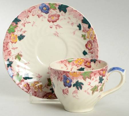 Vermont (Multicolor) Flat Demitasse Cup & Saucer Set