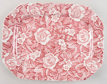 Victorian Chintz Pink 13" Rectangular Serving Platter