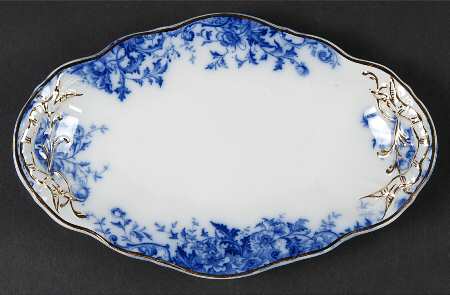 Windflower (Flow Blue) Underplate for Gravy Boat