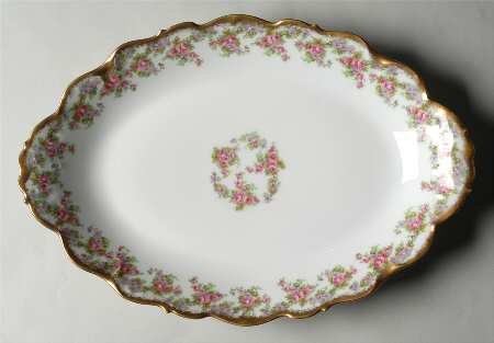 Bridal Wreath 13" Oval Serving Platter