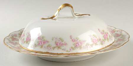 Bridal Wreath Pancake Dish & Lid