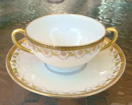 BWD129 Footed Cream Soup Bowl & Saucer Set