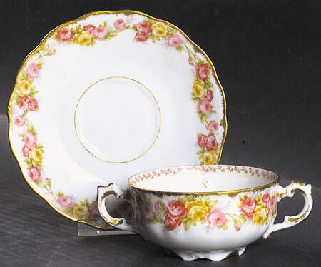 BWD96 Footed Cream Soup Bowl & Saucer Set