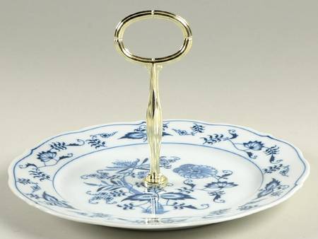 Blue Danube Round Serving Plate with Handle (SP)