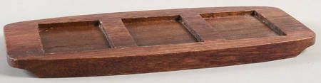 Blue Danube Rectangular Wood Tray for 3 Relishes
