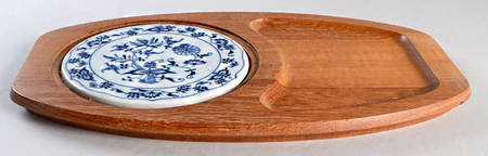 Blue Danube 14' Oblong Wood Cheese Tray with Tile