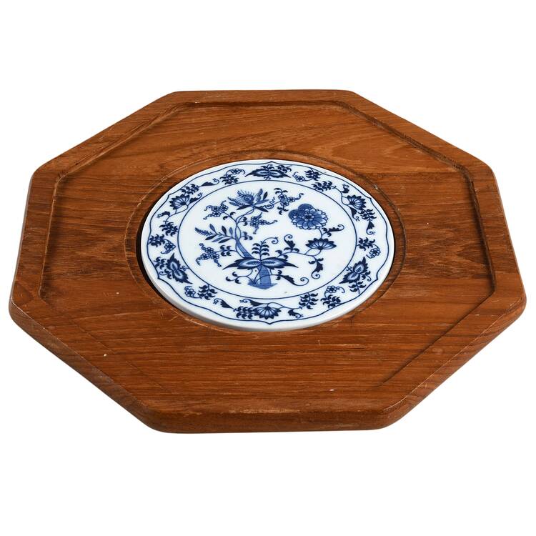 Blue Danube Octagonal Wood Cheese with Tile