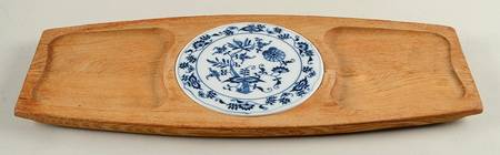 Blue Danube 18" Rectangular Wood Hostess/Cheese Server w/Tile