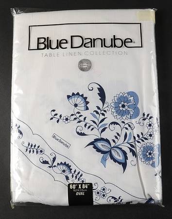 Blue Danube 60" X 84" Oval Tablecloth