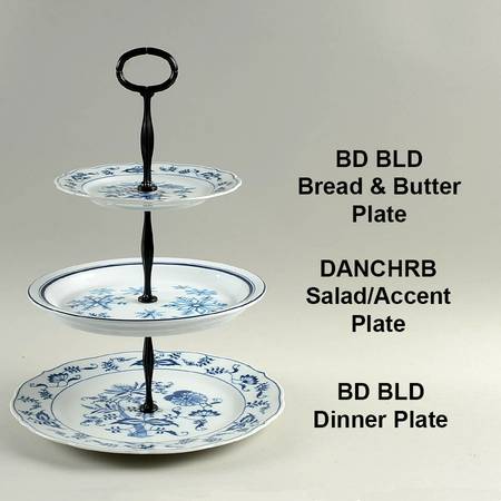 Blue Danube Mixed/Match 3 Tier Serving Tray