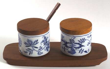 Blue Danube Jam/Jelly & Wood Lids Set w/Tray & Spoons
