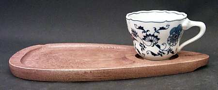 Blue Danube Snack Cup and Wood Tray Set