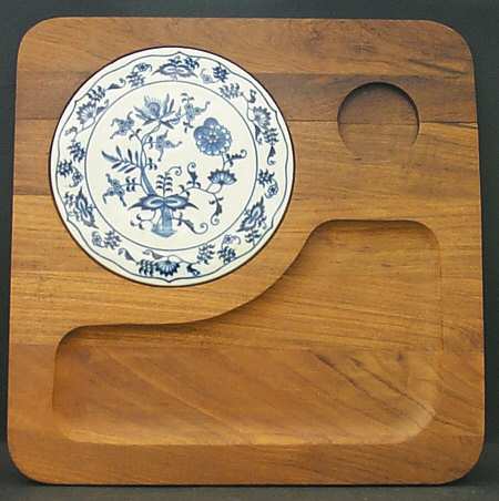 Blue Danube Wood Party Server Cheese with Tile