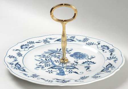 Blue Danube Round Serving Plate with Handle (DP)