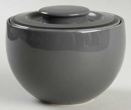 Optics Gray Black Sugar Bowl & Lid