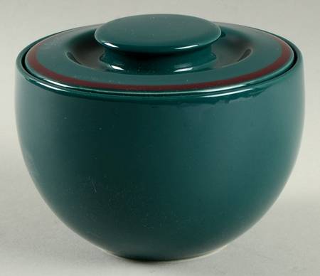 Optics Green Russet Sugar Bowl & Lid