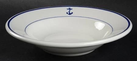 US Navy Mess Wardroom Officer Large Rim Soup Bowl