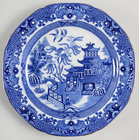 Willow Blue (Gold Trim) Dessert/Pie Plate