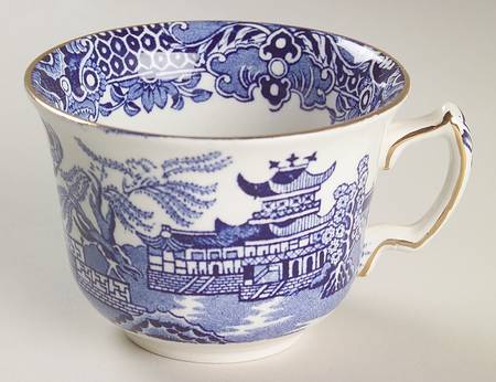 Willow Blue (Gold Trim) Flat Cup