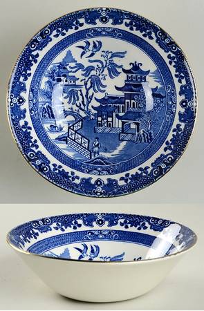Willow Blue (Gold Trim) Coupe Cereal Bowl
