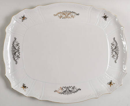 Bernadotte Gold Scroll 15" Rectangular Tray