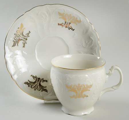 Bernadotte Gold Scroll Footed Cup & Saucer Set
