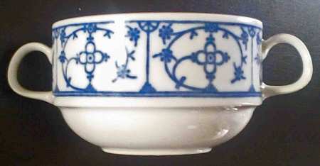 Indisch Blau Footed Cream Soup Bowl